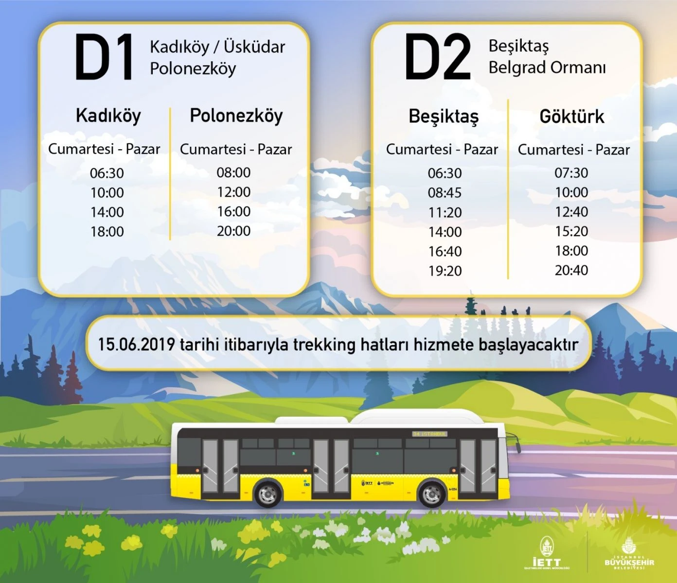 İETT’nin trekking hatları 15 Haziran’da sefere başlıyor